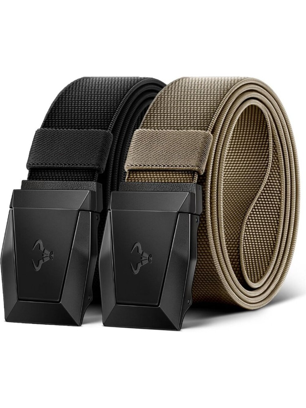 Men's 2-Pack Stretch Tactical Web Belts - Adjustable, Trimmable 1.5" Fit